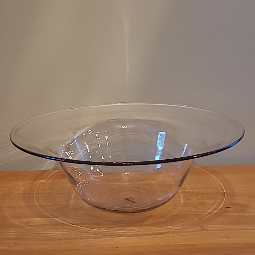 VINTAGE 90s Large Glass Centerpiece Bowl and Metal Stand - Picture 5 of 15